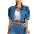 Women Fashion Navy Denim Jacket