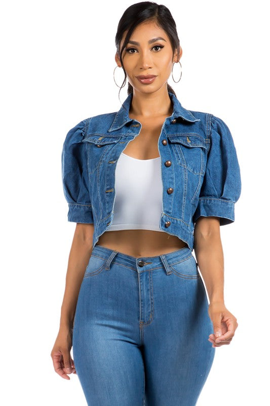 Women Fashion Navy Denim Jacket