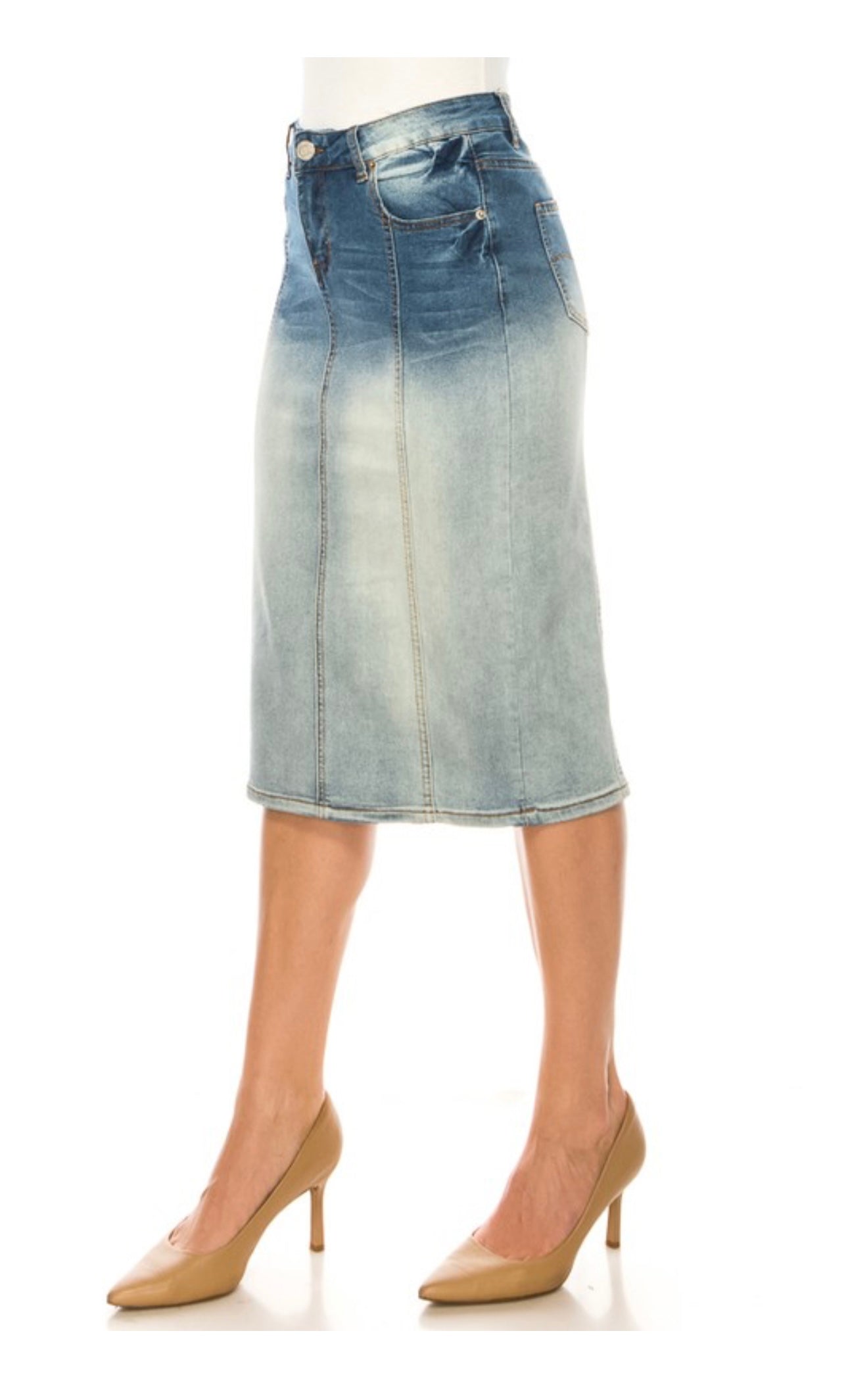 White wash denim Skirt