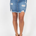 Distressed Just Jeans Mini Skirt