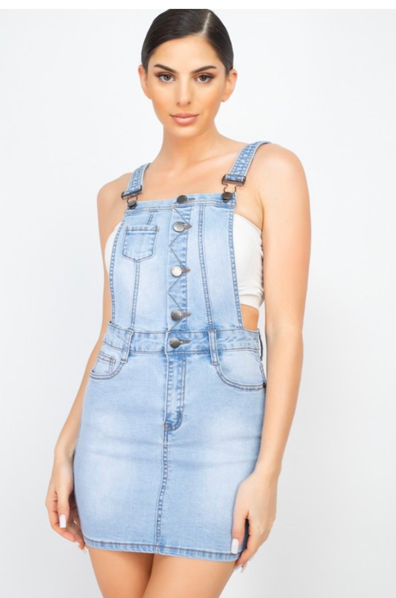 Button Front Overall Denim Dress Shop Just Jeans