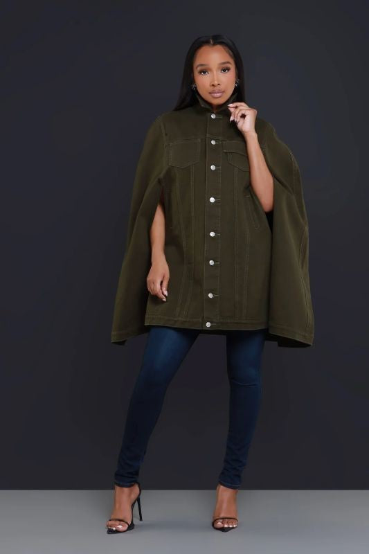 Ladies Denim Poncho