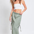Sage Cargo Long Skirt