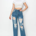 high waisted wide leg jeans