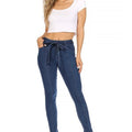 Dark Denim Waist Tie Jeans