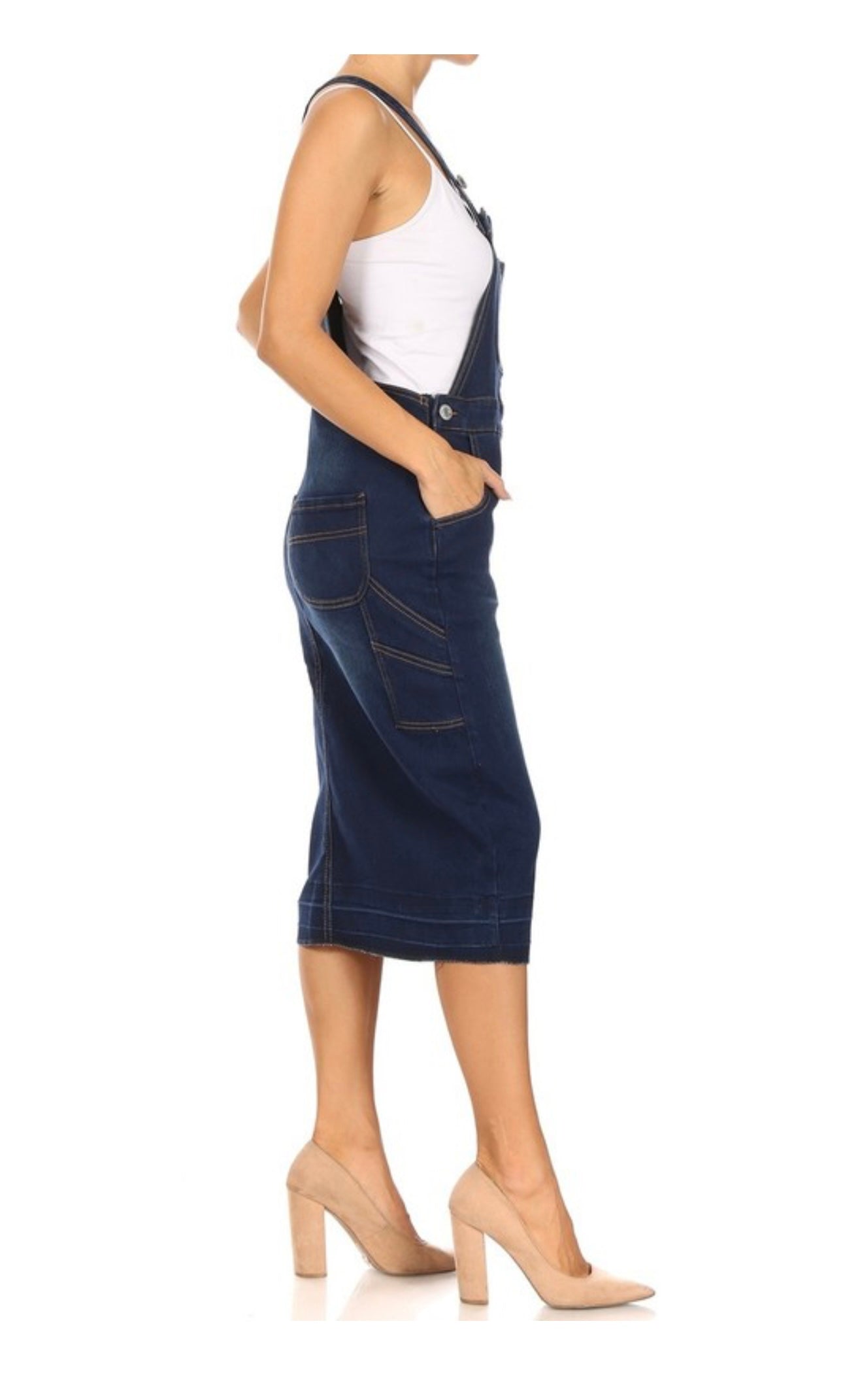 Dark Denim Overall Dress