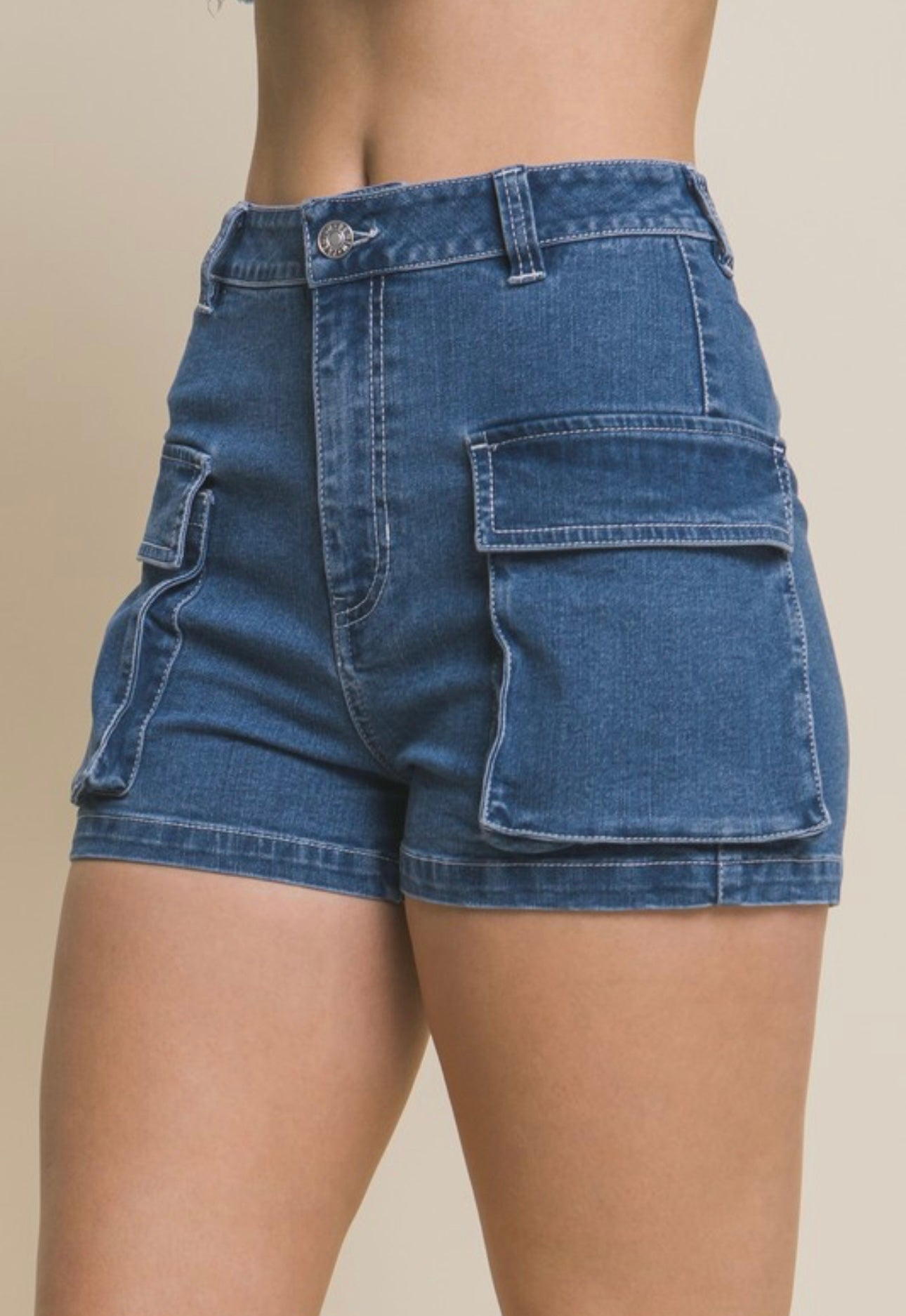 Short Pocket Denim Shorts