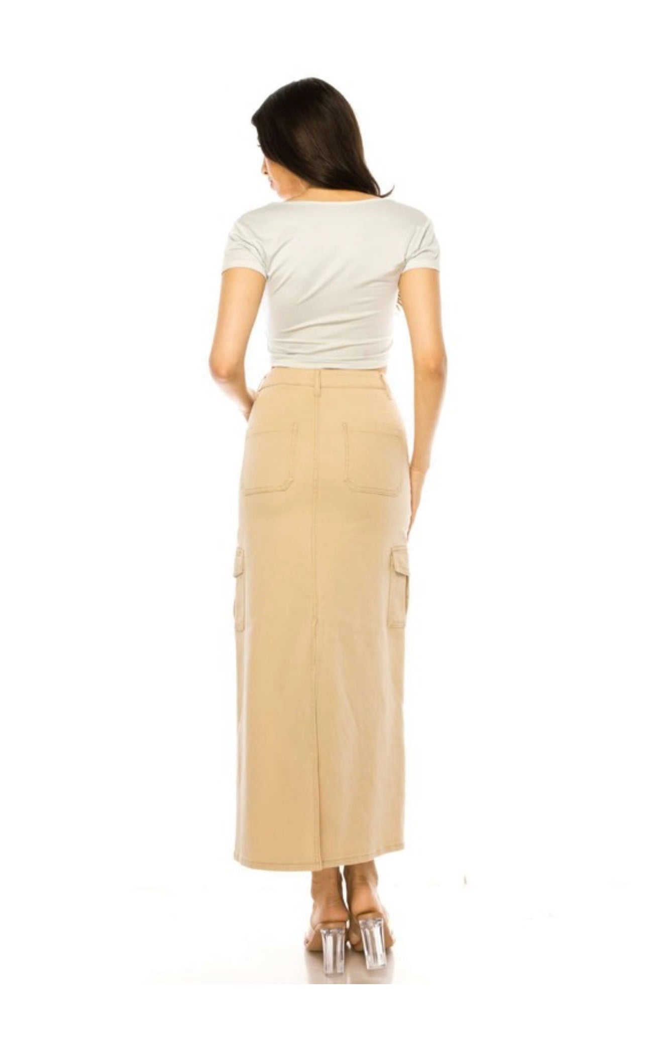 Sunrise Denim Cargo Skirt
