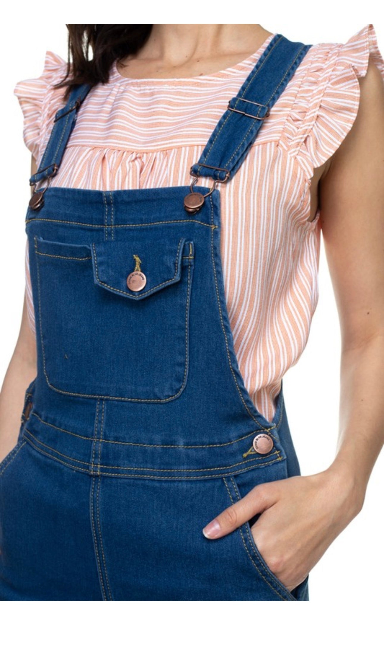 Dark Denim Mini Overall Dress