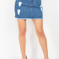 Distressed Mini Denim skirt