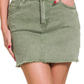 Olive Denim Mini Skirt