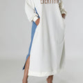 Sweatshirt Half Denim Half Maxi Dress