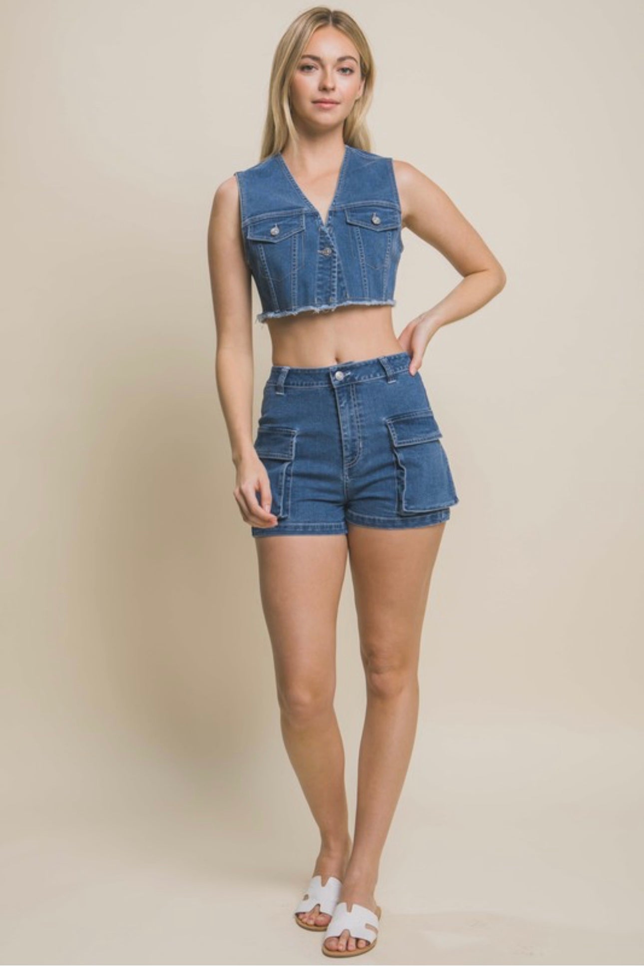 Short Pocket Denim Shorts