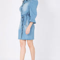 Princesses Sleeve Light Denim Dress