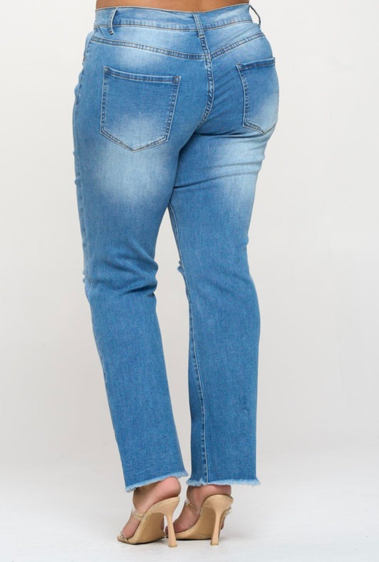 Plus Size High Rise Slit Leg Jean