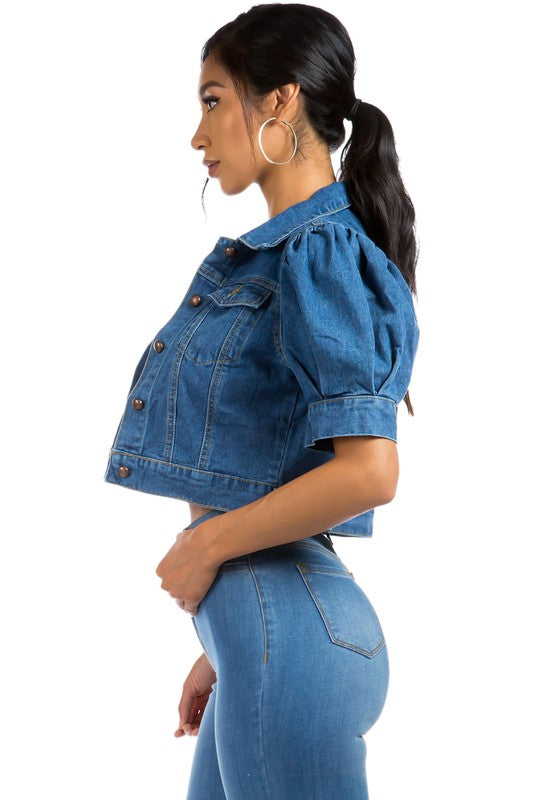 Women Fashion Navy Denim Jacket
