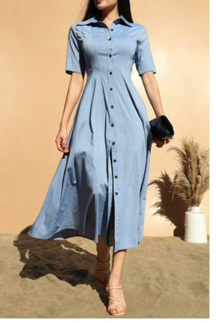 Long Denim Just jeans Light wash dress