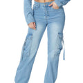STRAP CARGO WIDE PANTS