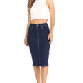 Classic Dark Denim Skirt Knee length !