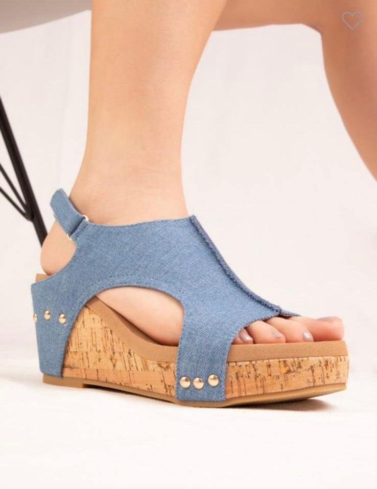 Just jeans Denim wedge heel