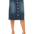 Dark denim Button-Up Skirt