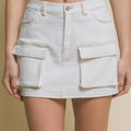 White Cargo Mini Skirt