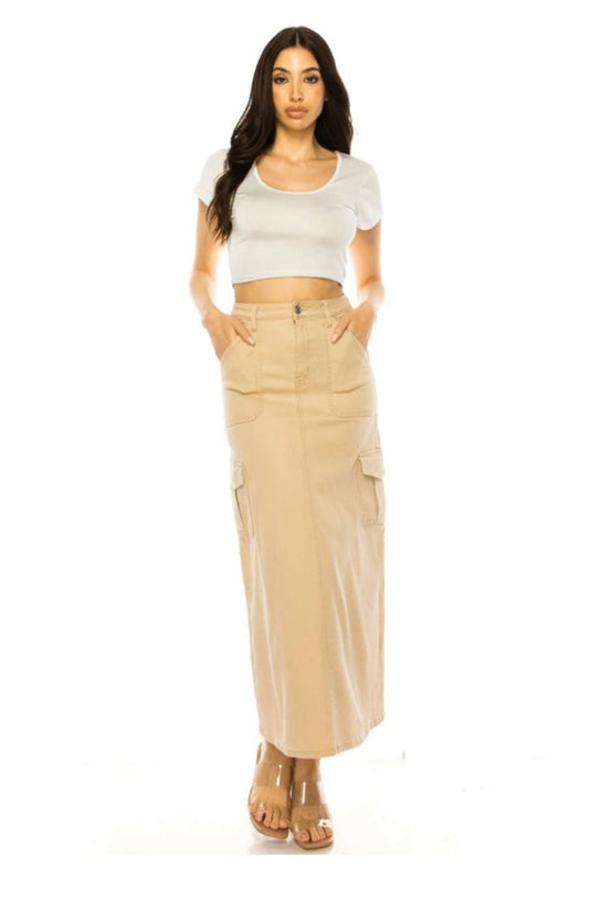 Sunrise Denim Cargo Skirt