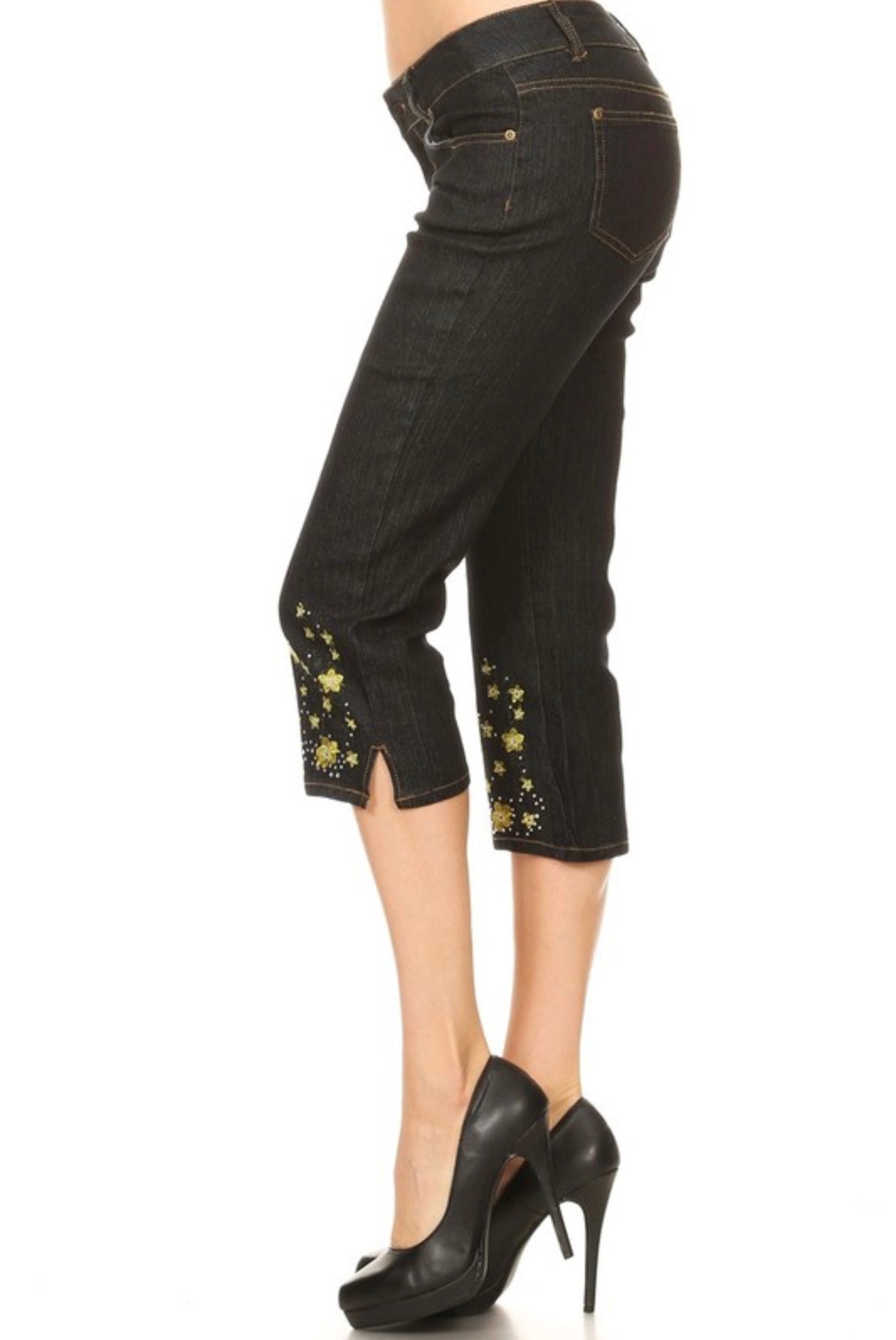 Just Jeans Embroidered Capri
