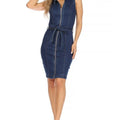 Zipper Dark Denim Dress