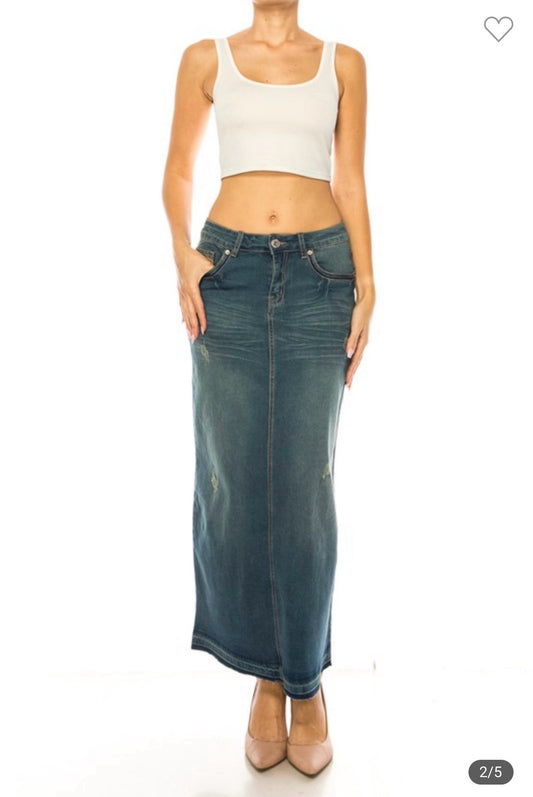 Long Indigo Maxi skirt