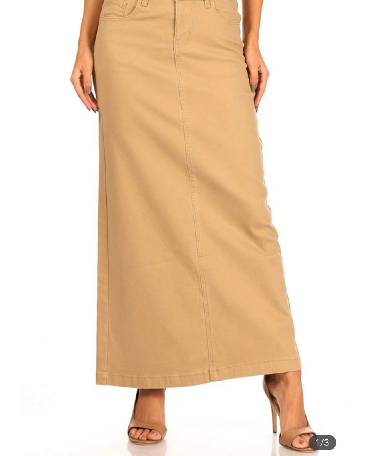 Beige Long Maxi Skirt