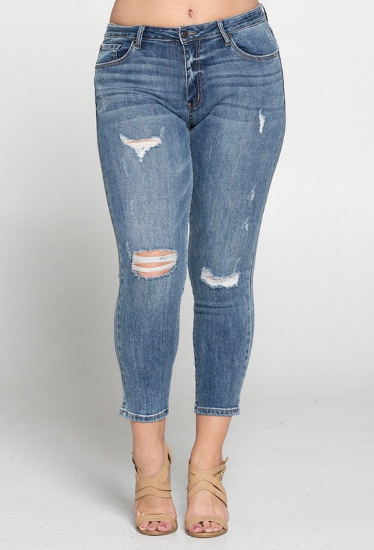 Just Jeans Mid Rise distressed Jeans plus size