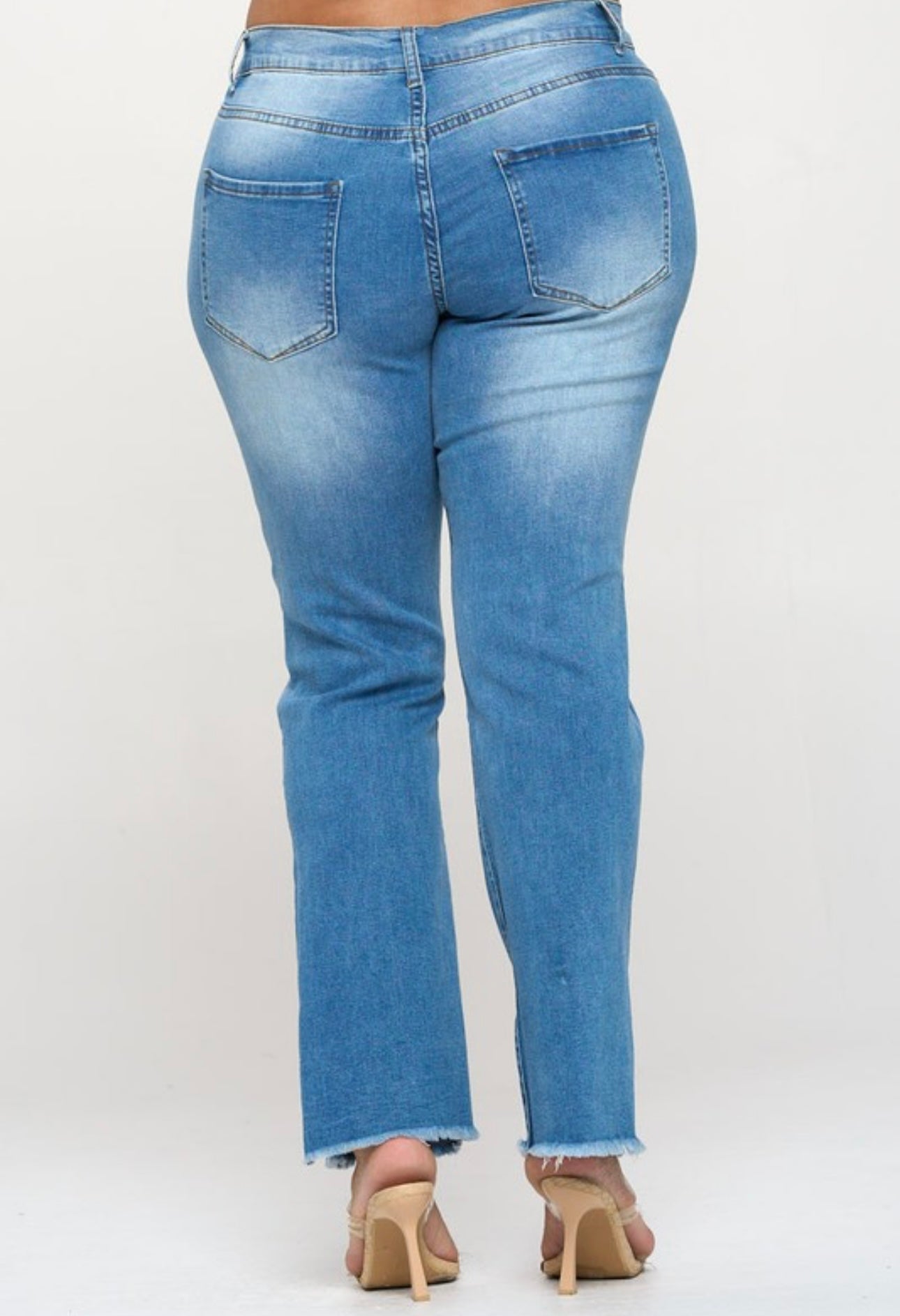 Plus Size High Rise Slit Leg Jean