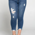Distressed Skinny Jeans Denim Pants Plus Size