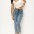 5 pocket rhinestone denim skinny jeans