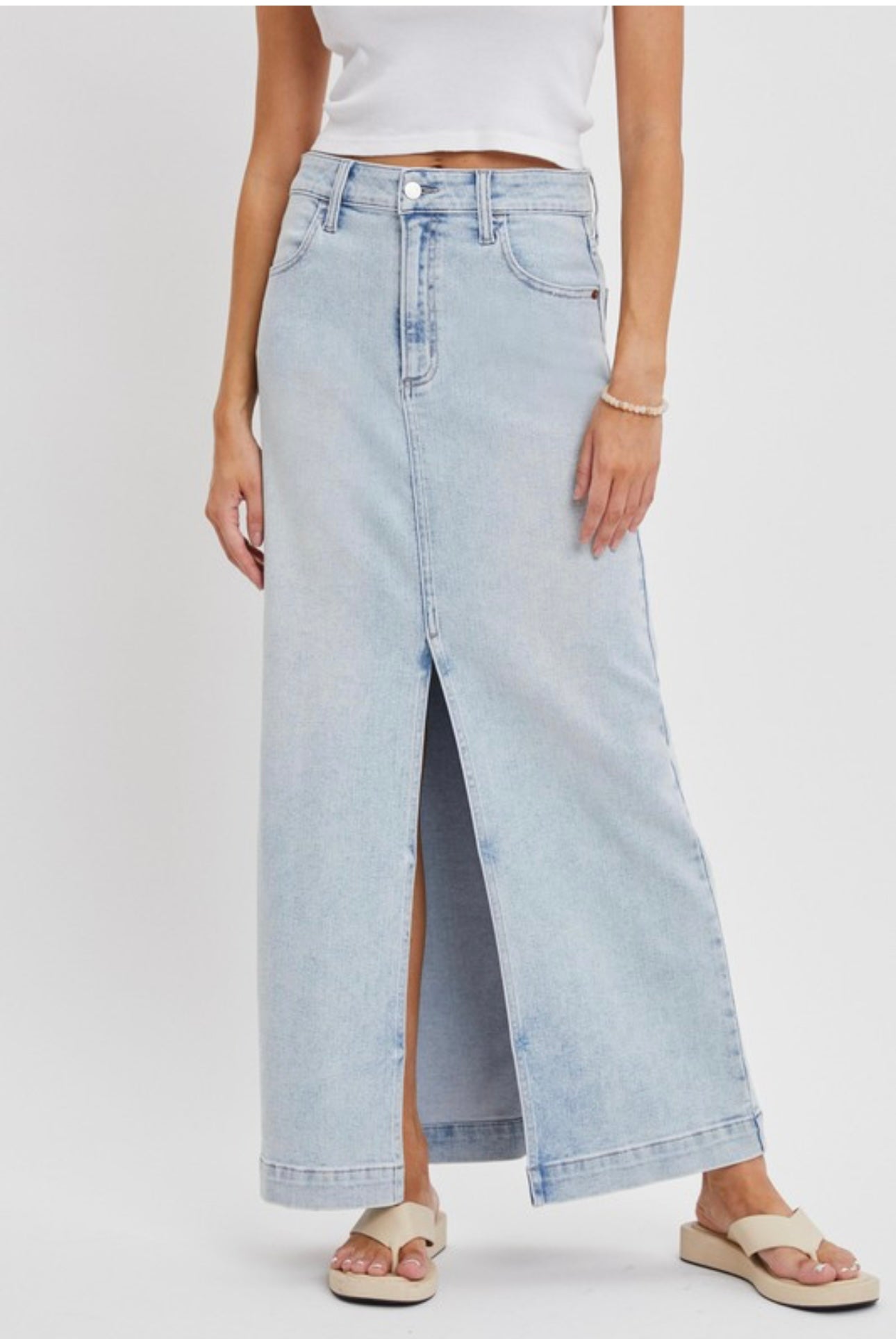 Basic Mid Waisted Maxi Skirt