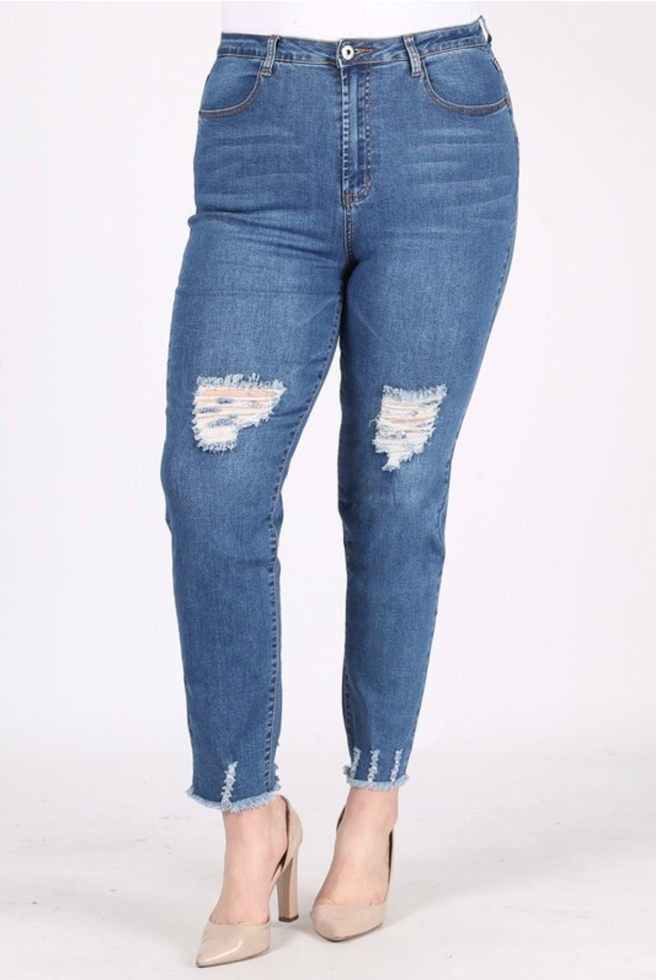 Plus Size Mid-rise denim jeans