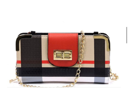 Just Jeans Red Check crossbody bag