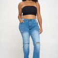 Plus Size High Rise Slit Leg Jean