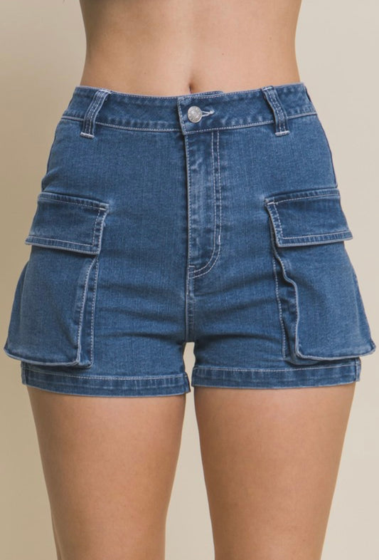 Short Pocket Denim Shorts