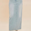 Long White Wash Denim Skirt!