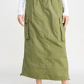 Olive Long Maxi Cargo Skirt