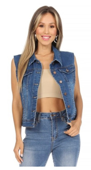 Dark Denim Jacket vest