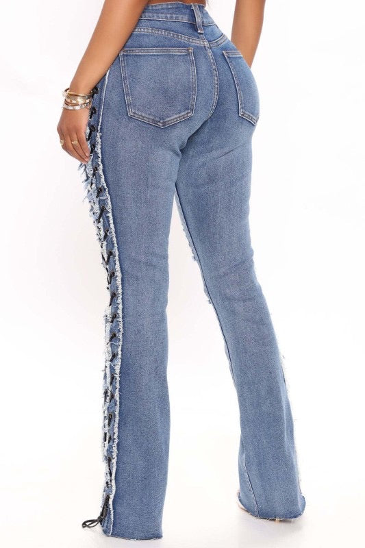 All Laced Up Mid-rise Bootcut Jeans