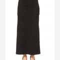 Black long denim skirt