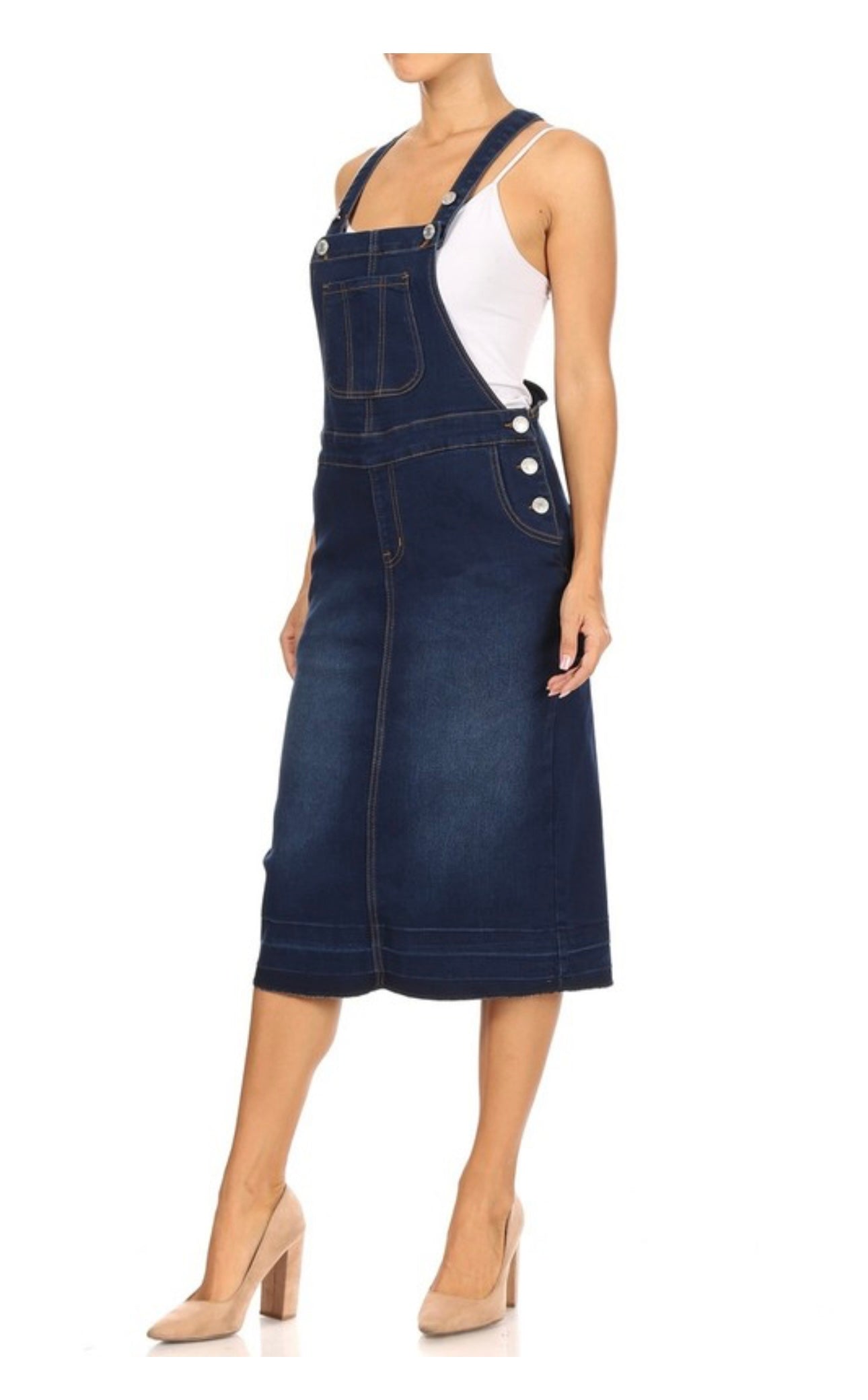 Dark Denim Overall Dress