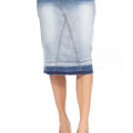 Acid Wash Denim Skirt
