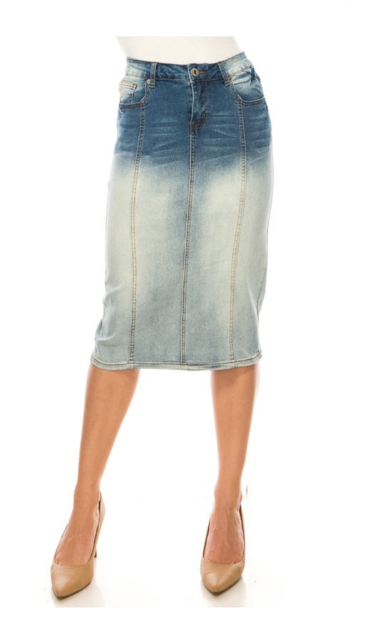 White wash denim Skirt