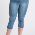 FRAYED DETAILED CAPRI PANTS plus size