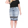 Plus size Distressed Moto skirt